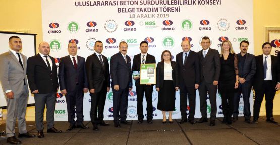 ÇİMKO’NUN ÜÇ TESİSİNE “KAYNAKLARIN SORUMLU KULLANIMI BELGESİ”