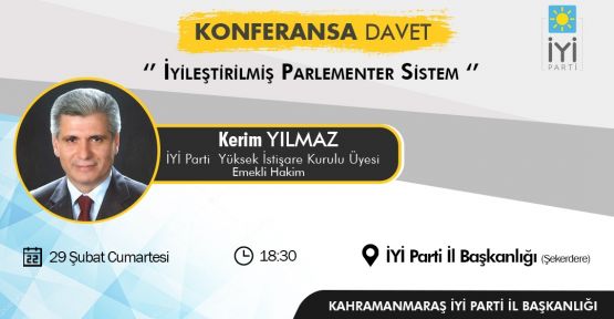 KERİM YILMAZ, KONFERANS İÇİN MEMLEKETİNE GELİYOR