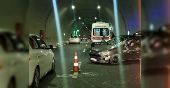 TÜNEL İÇİNDE KAZA: 2 YARALI