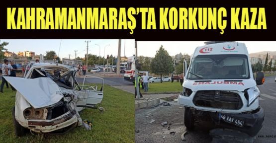 OTOMOBİL İLE AMBULANS ÇARPIŞTI: 1 ÖLÜ 3 YARALI