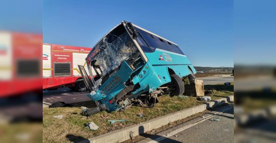 HALK OTOBÜSÜ DEVRİLDİ: ÇOK SAYIDA YARALI VAR