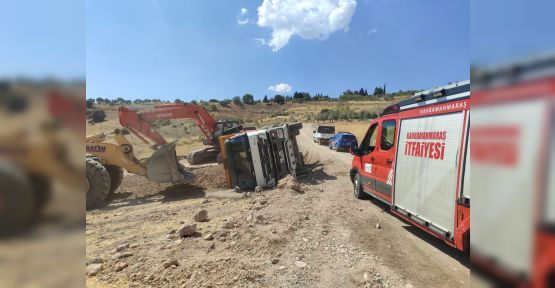 KAMYON DEVRİLDİ: 1 YARALI