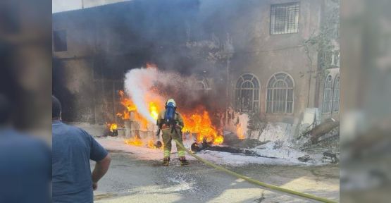 İŞYERİNDE YANGIN, 1 YARALI