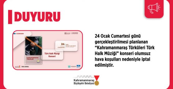 KONSER İPTAL EDİLDİ