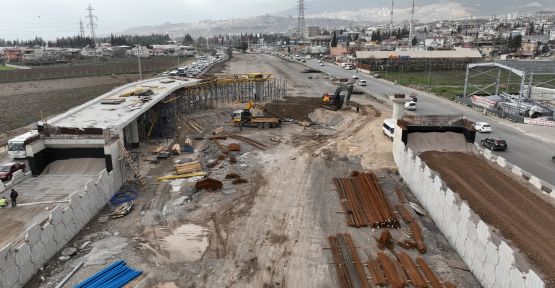 SANAYİ KAVŞAĞI İNŞAATI DEVAM