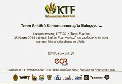 KTF 2014 KAHRAMANMARAŞ TARIM FUARI 6-9 KASIM 