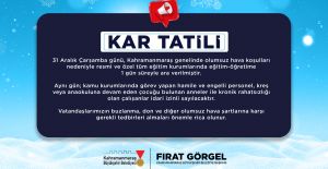 31 ARALIK’TA EĞİTİME 1 GÜNLÜK KAR TATİLİ