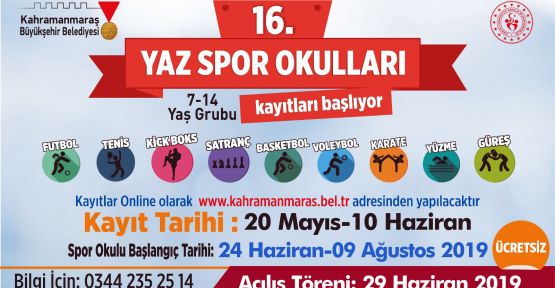 YAZ SPOR OKULU KAYITLARI BAŞLADI
